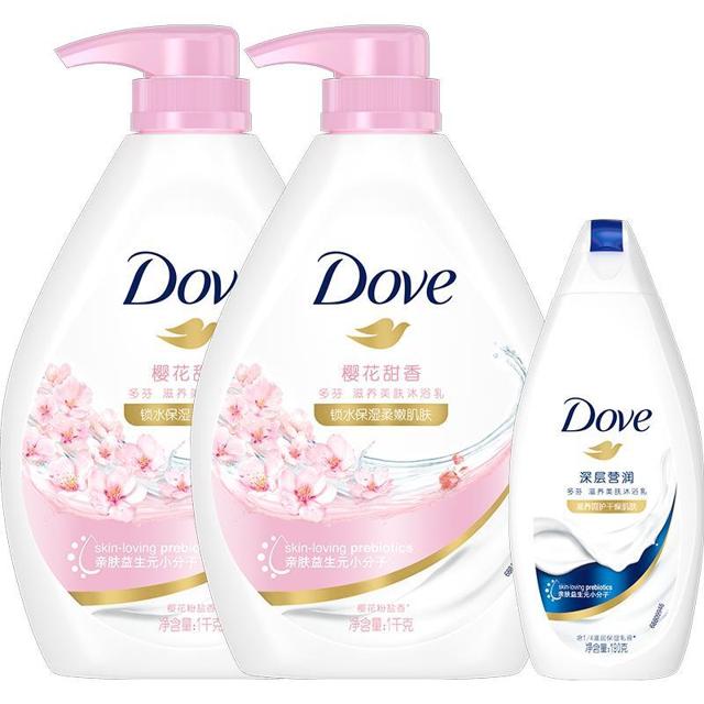 88VIP：多芬（Dove） 樱花甜香滋养美肤沐浴露组合（1kg*2+190g）