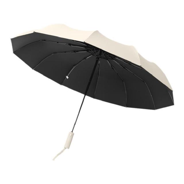 升旺 全自动雨伞男大号折叠太阳伞加固晴雨两用防晒防紫外线女遮阳黑胶