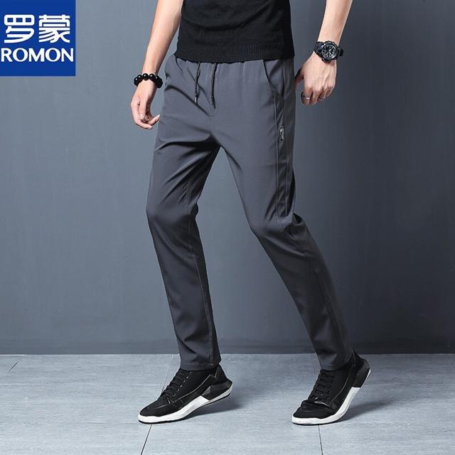PLUS会员：ROMON 罗蒙 男士冰丝速干休闲裤 8022 