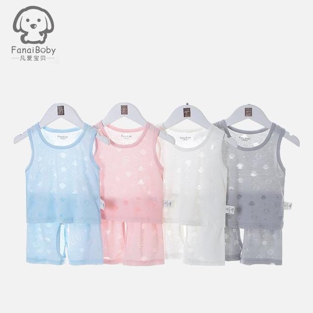2件套 新生婴儿夏季薄款背心短裤套装