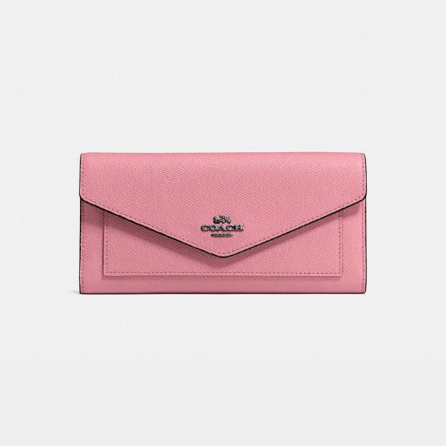 蔻驰（COACH） 女士专柜款长款皮质粉色信封手拿钱包58299 GMOUS