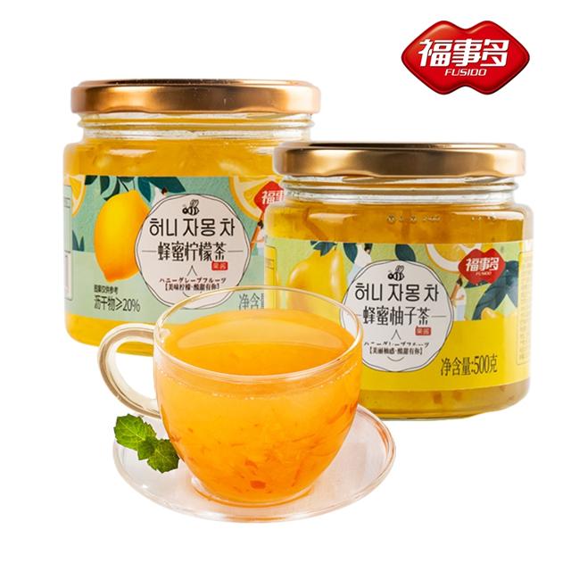 福事多 蜂蜜柚子茶柠檬茶500g*2瓶