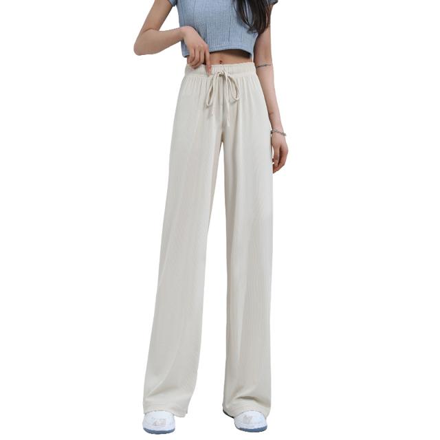 冰丝阔腿裤女夏薄款2022新款直筒防晒裤高腰垂感雪纺休闲拖地裤子