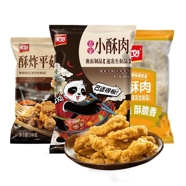 美好 酥肉组合装 3口味 940g（农家小酥肉400g+鸡肉酥肉300g+酥炸平菇240g）