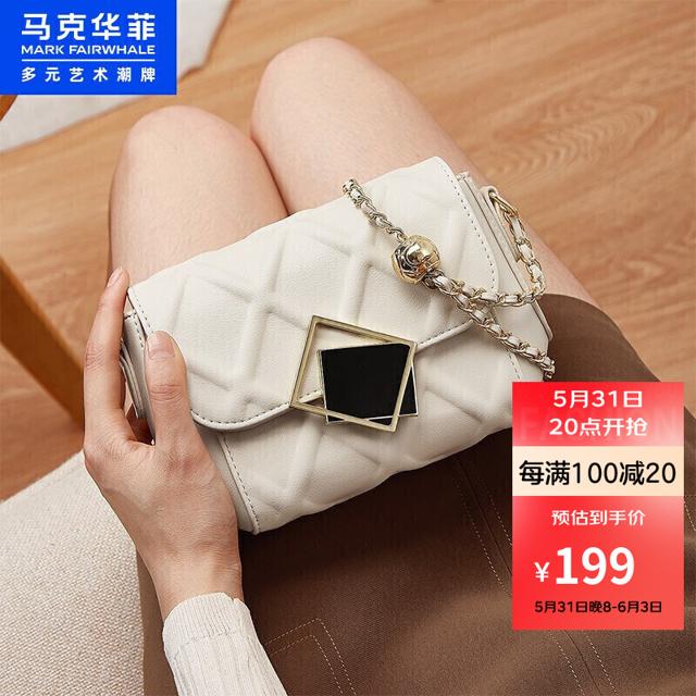 PLUS会员：马克华菲 女士金珠链条包 79122804140966800 