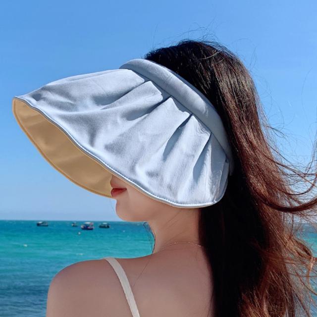 贝壳防晒帽女防紫外线遮脸空顶遮阳太阳帽子