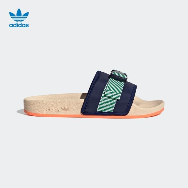 阿迪达斯（adidas） 官网三叶草POUCHYLETTE W女子夏季沙滩凉鞋拖鞋GW9782 深藏青蓝/白/绿 38(235mm)