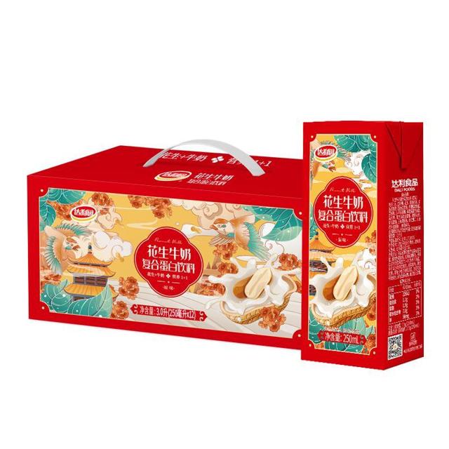 达利园 花生牛奶原味250ml*12盒早餐奶饮料食品整箱家庭量贩礼盒