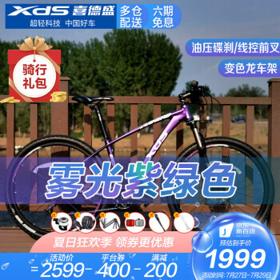 XDS 喜德盛 山地自行车英雄600油压碟刹27速线控前叉中空一体牙盘随光变色车架 雾光渐变色17寸