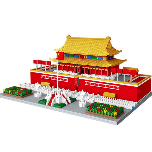 天安门建筑益智拼装积木1900粒
