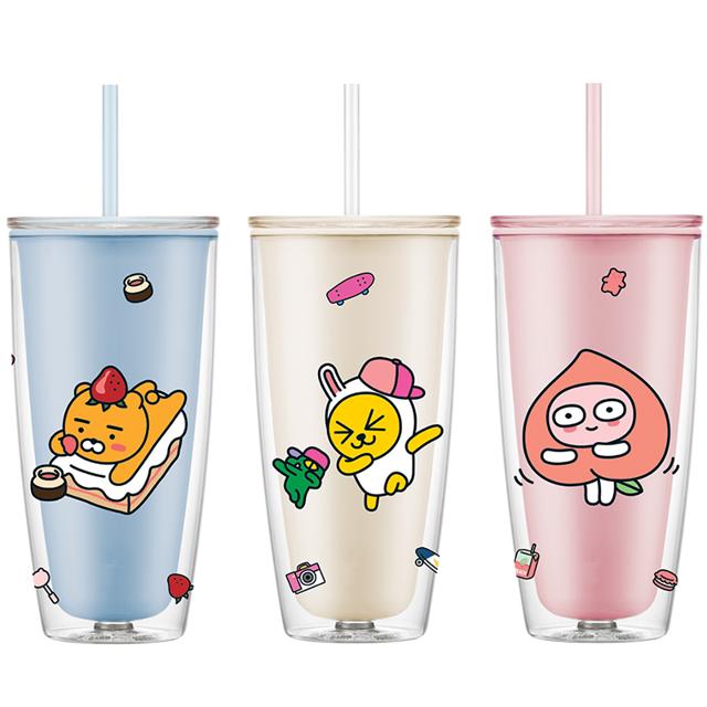 乐扣乐扣KAKAO水杯双层吸管杯