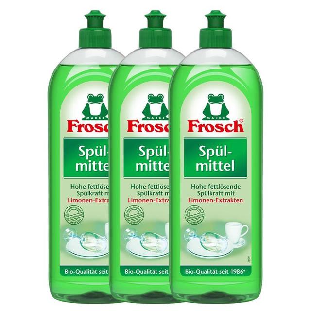 Frosch 福纳丝 柠檬浓缩洗洁精 750ml*3瓶 赠稀释瓶