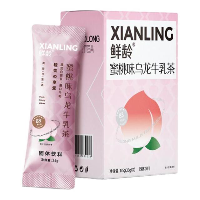 鲜龄 牛乳茶白桃乌龙港式奶茶冲饮速溶冲泡袋装25g*7奶茶小包装