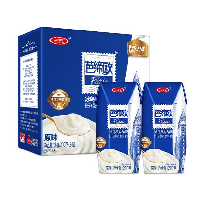 三元芭缔欧冰岛式常温酸奶200g*24盒