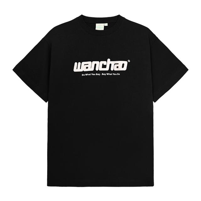 WANCHAOCP夏季情侣潮牌字母印花短袖T恤男女