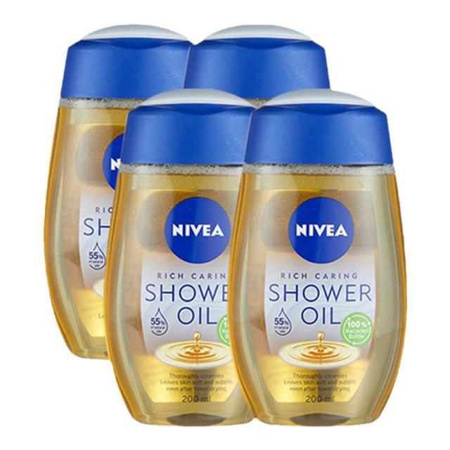 NIVEA 妮维雅 全身滋润养肤沐浴油*4