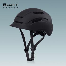 LATIT(运动) LATIT骑行头盔 电动自行车 头盔 一体成型 可充电LED 四季通用 休闲轻便半盔 磨砂黑大号