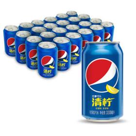 pepsi 百事 可乐 Pepsi 清柠味汽水 碳酸饮料 330ml*24听 百事出品