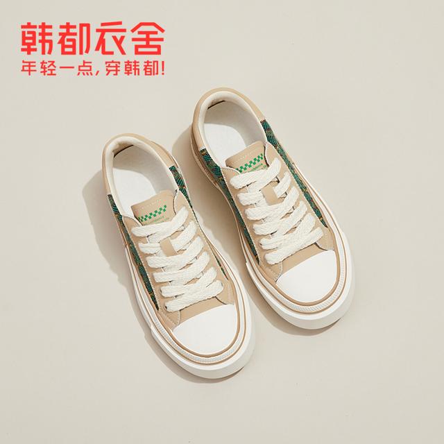 HSTYLE 韩都衣舍 鞋子女新款2021年休闲鞋潮ins百搭小众女鞋2022平底板鞋