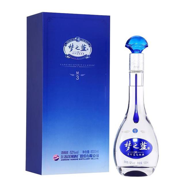 88VIP：YANGHE 洋河 梦之蓝 M3 52%vol 浓香型白酒 1000ml 单瓶装