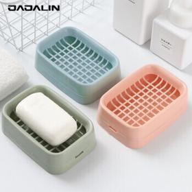 JAJALIN 加加林 沥水肥皂盒家用北欧创意带盖大号肥皂架塑料双层网格沥水香皂盒
