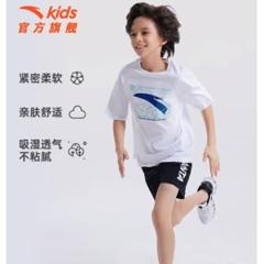安踏 中大童 100%纯棉 时尚印花T恤