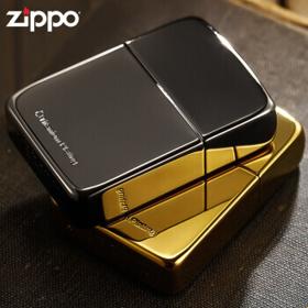 ZIPPO 之宝 打火机zippo原装 1941复刻镀钛镜面雅痞 zppo男士送礼 免费刻字 ZBT-1-20a（雅痞-黑） 礼盒装