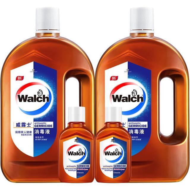 Walch 威露士 加量不加价威露士高效消毒液1Lx2瓶+便携装60mlx2支皮肤衣物玩具