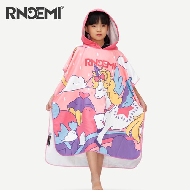 RNOEMI 儿童浴袍游泳旅行浴巾斗篷浴衣吸水速干海边沙滩毛巾男女大童温泉
