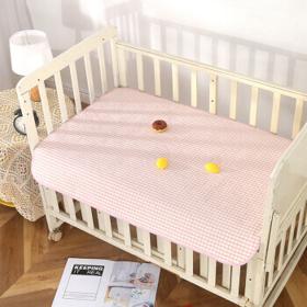 凉意苎麻隔尿垫四层防水可洗新生婴儿凉席 粉咖苎麻隔尿垫 32x46cm两条