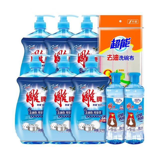 88VIP：雕牌 洁精套装 1.02kg*6瓶+220g*2瓶+洗碗布