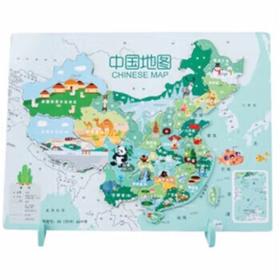玛利鸭 磁性双面拼板木制地图 中国地图（磁性双面款）