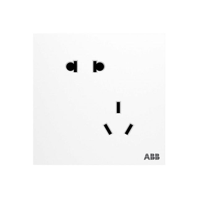 ABB 盈致系列 CA205 斜五孔插座 典雅白 10只装