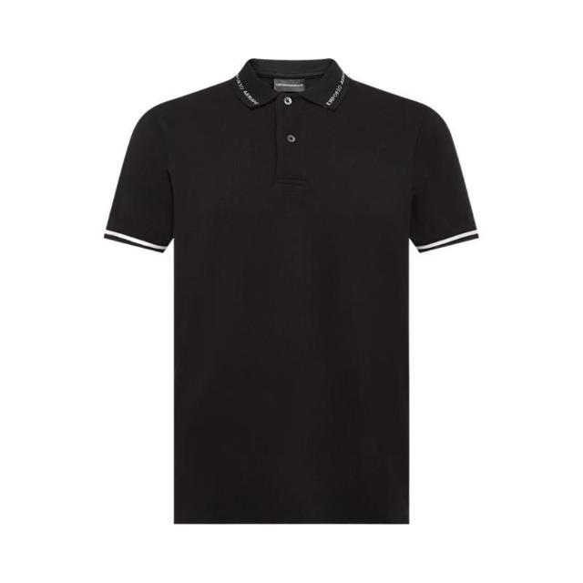 EMPORIO ARMANI 经典款黑色领口POLO衫 3K1FA41JPTZ