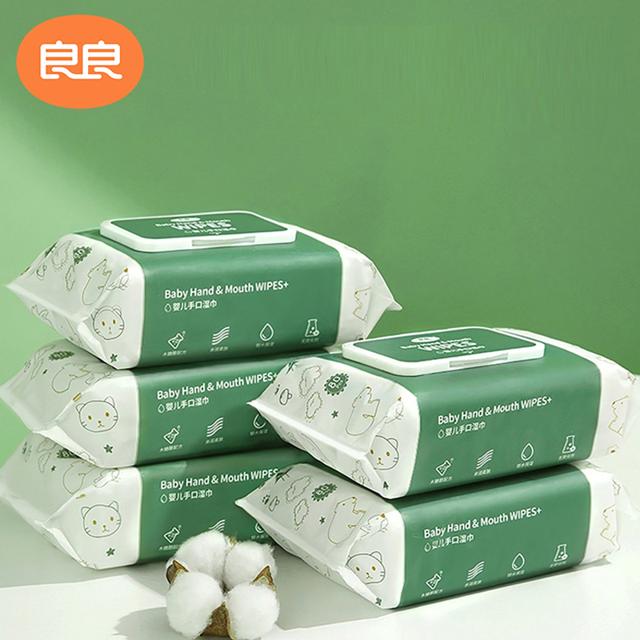 良良 婴儿木糖醇手口湿巾80抽*5包