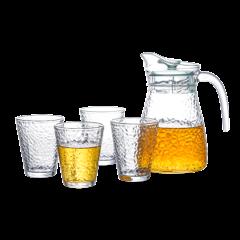 肆零肆锤炼纹冷水壶1200ml+锤纹水杯220ml*4