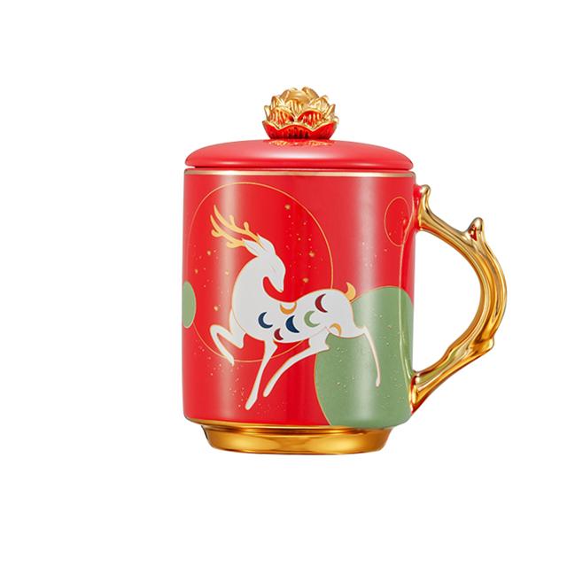 共禾京品 敦煌九色鹿系列 马克杯 400ml 无盖款