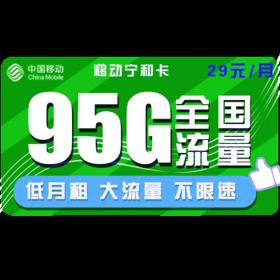 中国移动 宁和卡 29元月租（65G通用流量、30G定向流量）