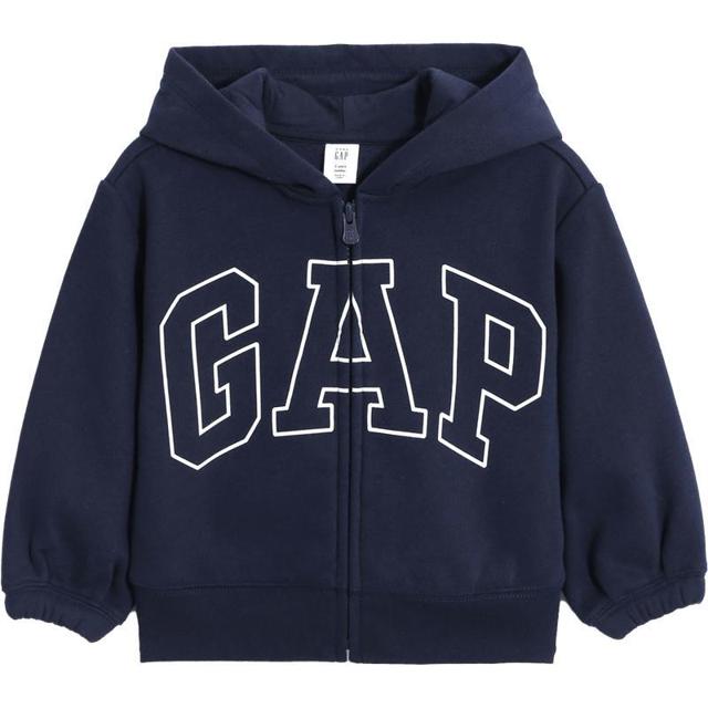 Gap 盖璞 女幼童秋季2022新款LOGO碳素软磨抓绒卫衣464501童装连帽衫
