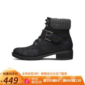 SKECHERS 斯凯奇 女款休闲马丁靴4460033 黑色 37