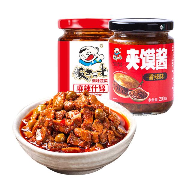 饭扫光 下饭菜夹馍酱+麻辣什锦组合装