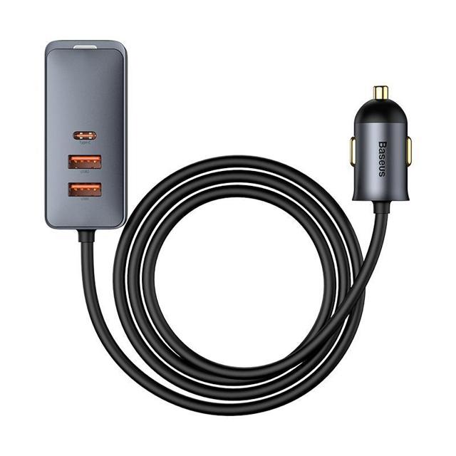 BASEUS 倍思 车载充电器快充 120w 点烟器扩展口转换插头一拖三