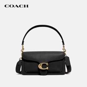 COACH 蔻驰 Tabby系列 女士抛光鹅卵石纹皮革26号单肩包 73995 B4LJ 黑色 中号