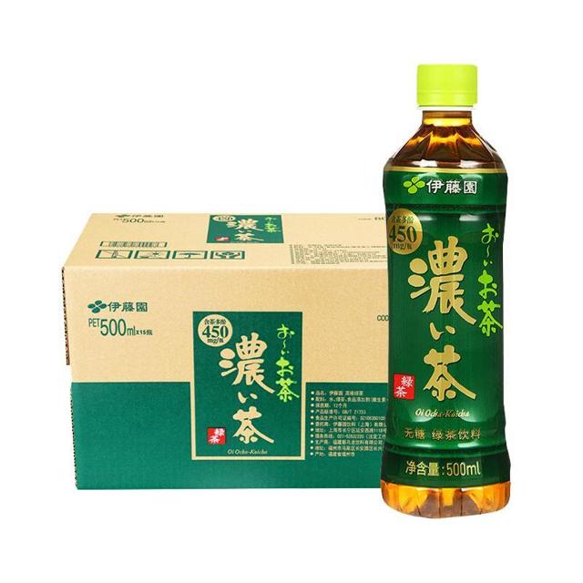 itoen伊藤园itoen茶饮料浓味绿茶500ml15瓶无糖提神解渴饮品