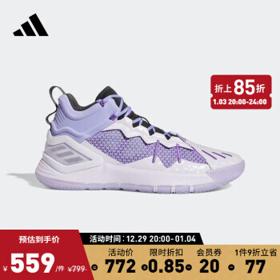 adidas 阿迪达斯 官方罗斯 Son of Chi男子新款签名版专业篮球鞋GX2933 浅紫/灰白 43(265mm)