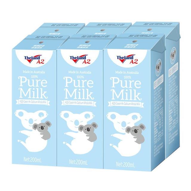 Theland 纽仕兰 A2β-酪蛋白全脂纯牛奶200ml*6盒儿童成长