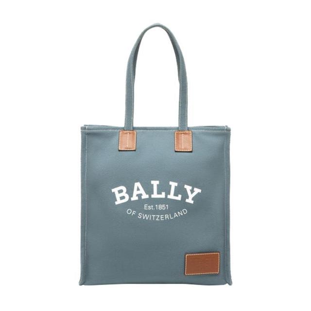 BALLY 巴利 精选女士CRYSTALIA雾霾蓝织物手提托特6236964