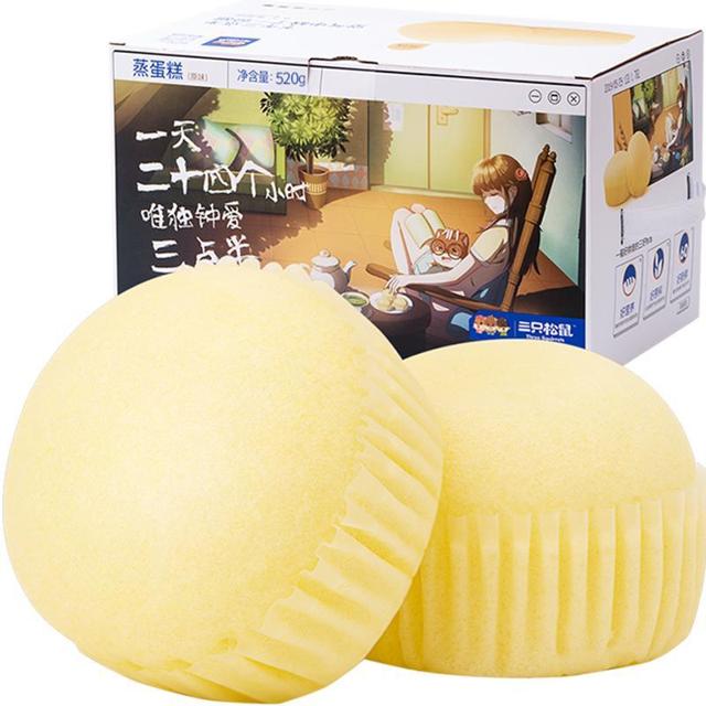 三只松鼠 蒸蛋糕 原味 520g