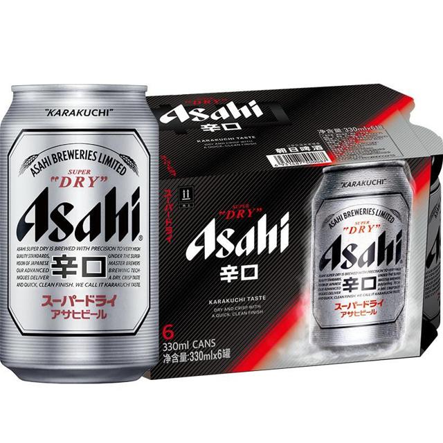 Asahi 朝日啤酒 超爽系列生啤330mlx6罐连包日式风味生（鲜）啤酒