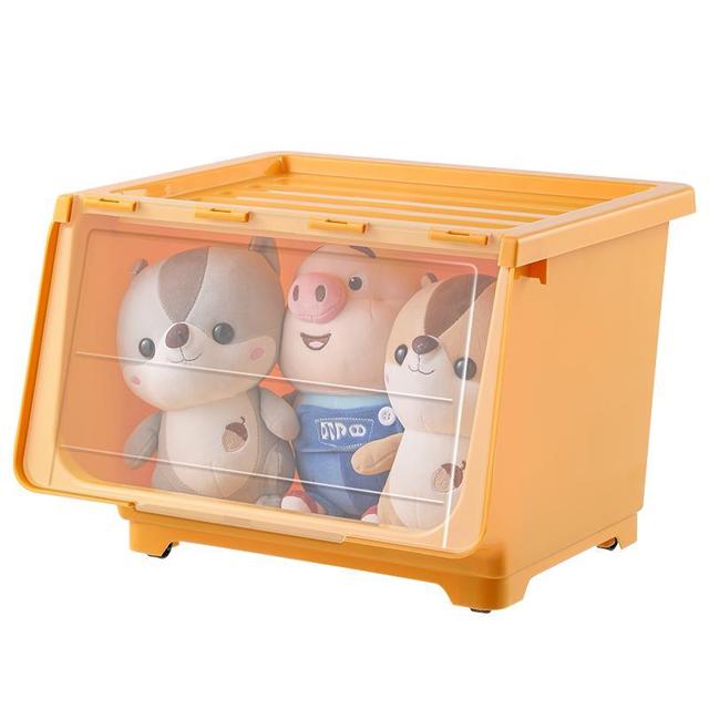 星优 玩具收纳箱前开式透明翻盖儿童收纳筐宝宝零食整理箱收纳柜子